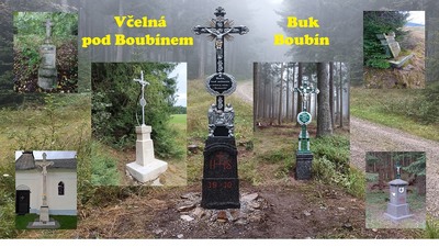 BUK a VČELNÁ POD BOUBÍNEM: Žehnání obnovených křížů a památných kamenů