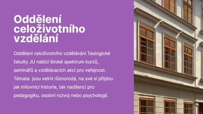 Teologická fakulta otevírá na podzim 2023 nové kurzy
