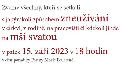 VELEHRAD nebo STARÁ BOLESLAV: Setkání a modlitba za oběti zneužívání