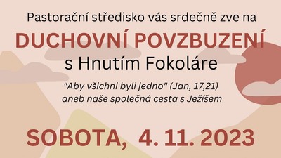 Č: BUDĚJOVICE: Duchovní povzbuzení s Hnutím Fokoláre 2023