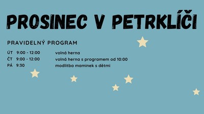 Č. BUDĚJOVICE: Program KRC Petrklíč na prosinec 2024